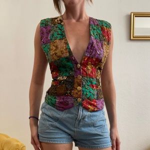 90’s Cotton Patchwork Vest